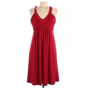 Calvin Klein Women's Red Ruched holiday Sleeveless Dress Size 4
